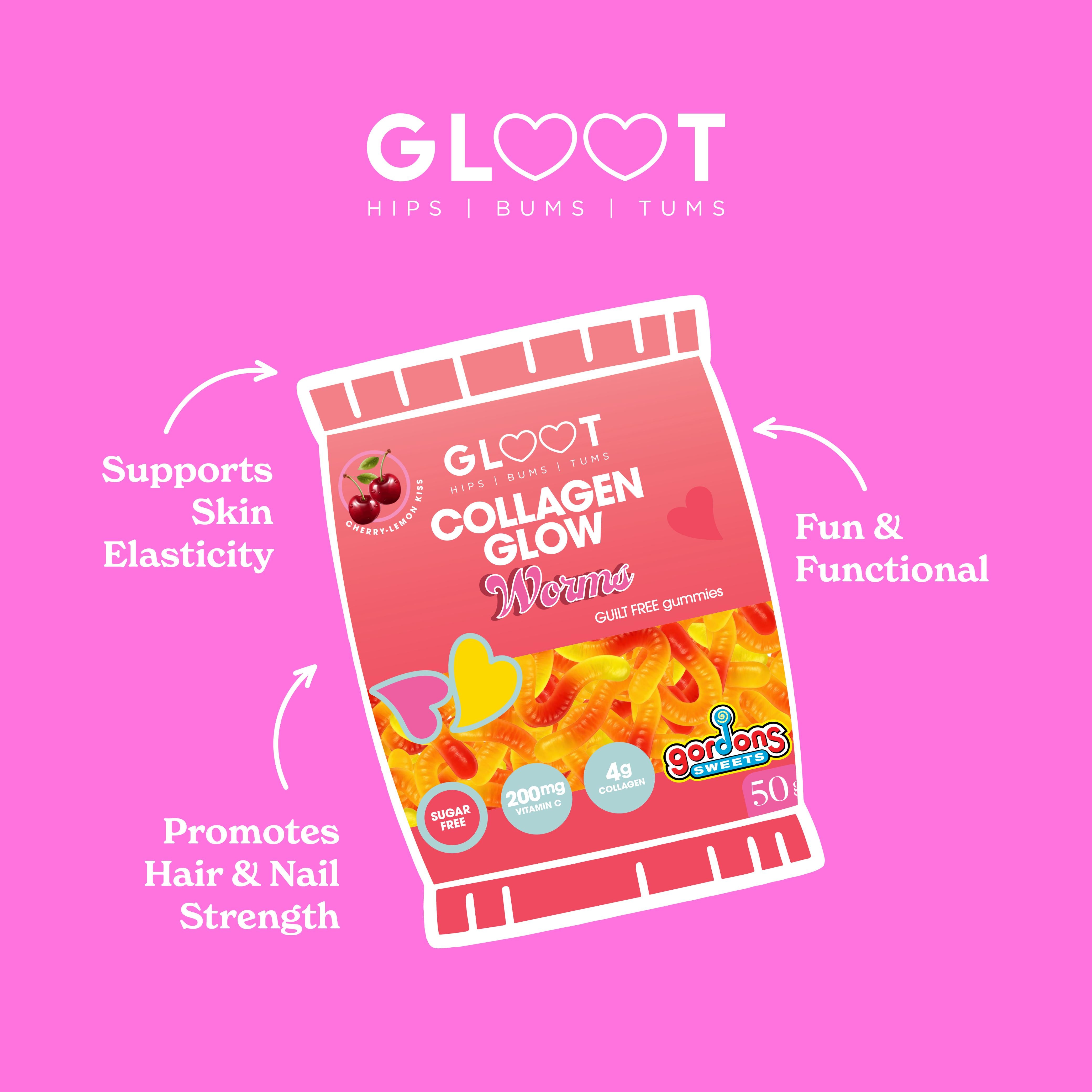 Collagen Glow Worms (Pack of 12 Bags)