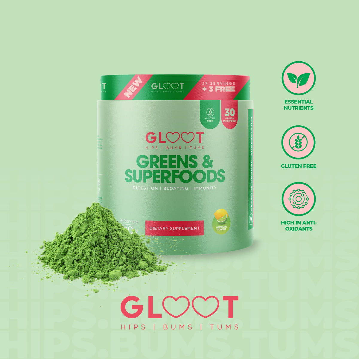 Gloot Girl Greens Lemon Lime
