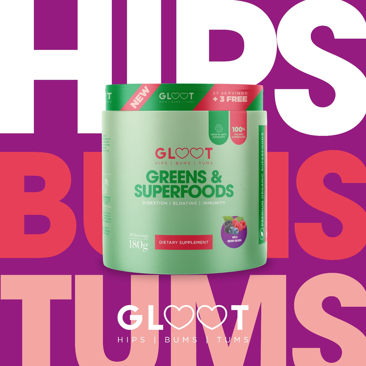 Gloot Girl Greens Wild Berry Blush